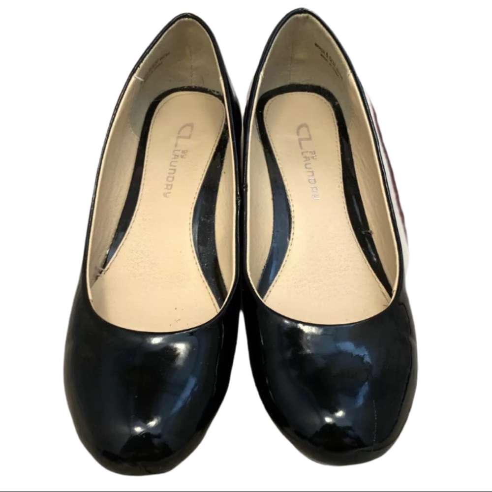 🎀 CL by Laundry “Marcie” Black Patent Wedge - Picture 2 of 13